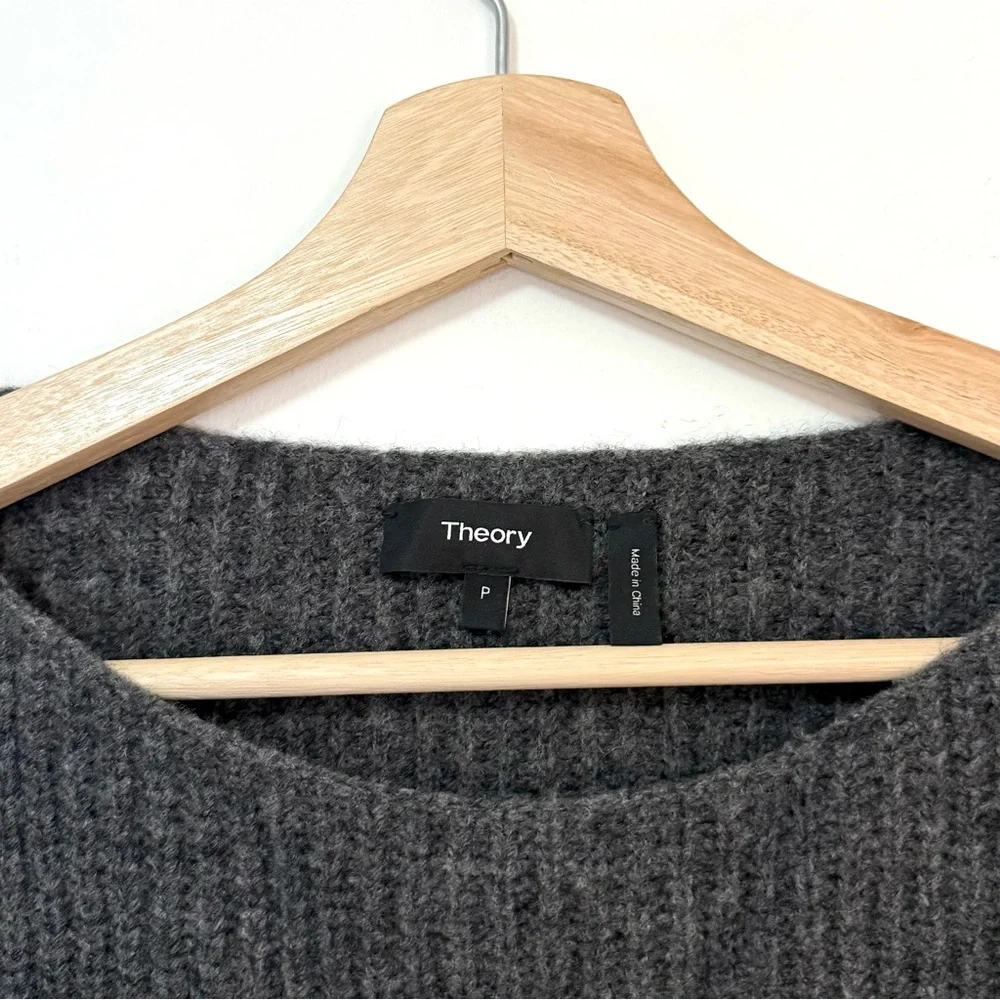 Theory Nimbus Wool Ribbed Cocoon Sweater Dress in Light Charcoal Size 00 0 P